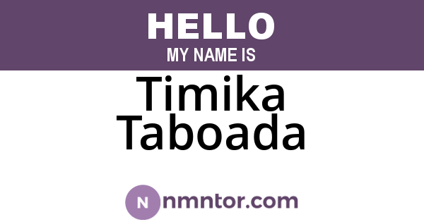 Timika Taboada