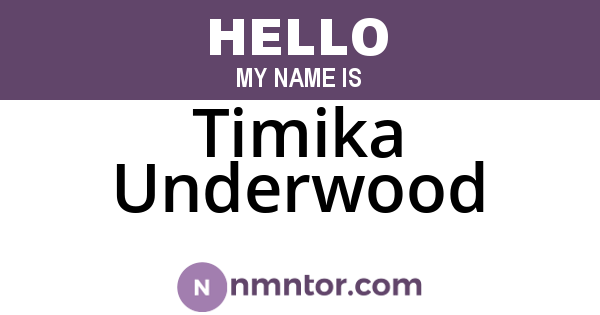 Timika Underwood