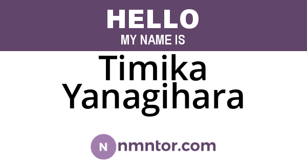 Timika Yanagihara