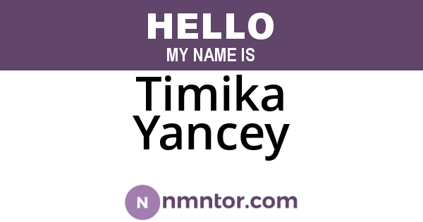 Timika Yancey