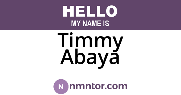 Timmy Abaya