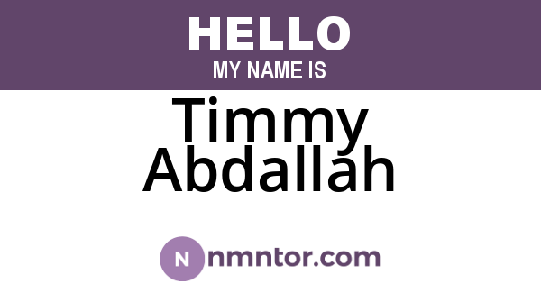 Timmy Abdallah