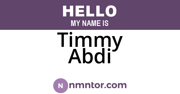Timmy Abdi