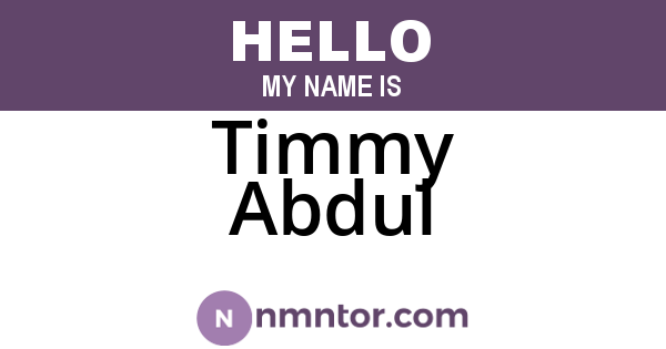 Timmy Abdul