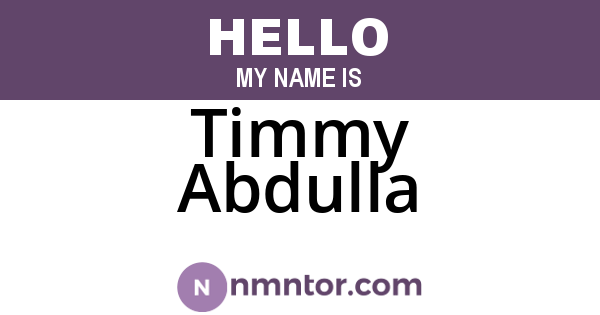 Timmy Abdulla