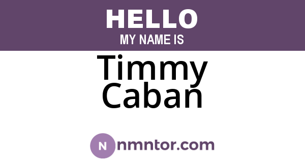 Timmy Caban