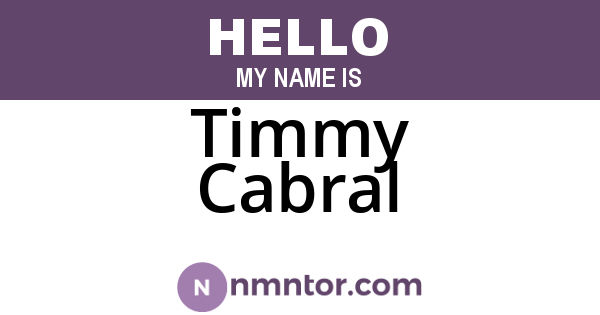 Timmy Cabral
