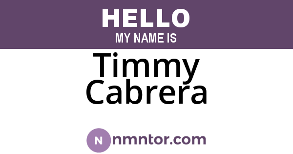 Timmy Cabrera