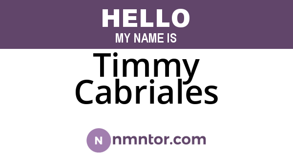 Timmy Cabriales