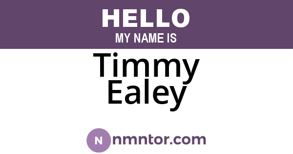 Timmy Ealey