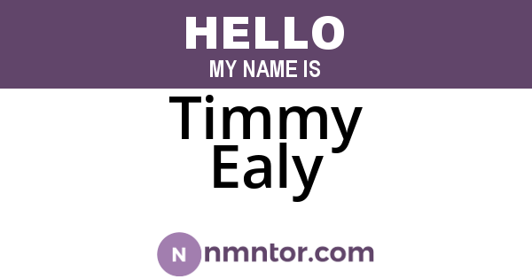 Timmy Ealy