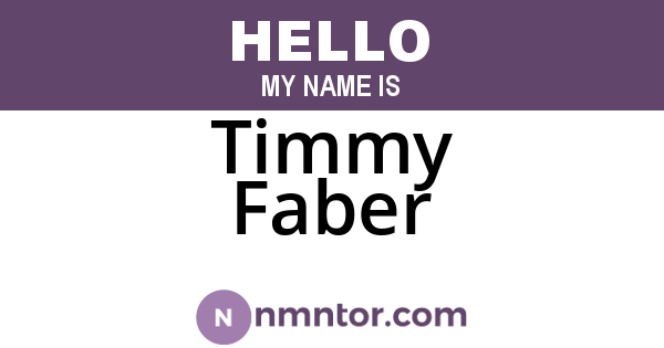 Timmy Faber