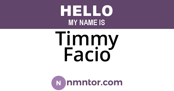 Timmy Facio
