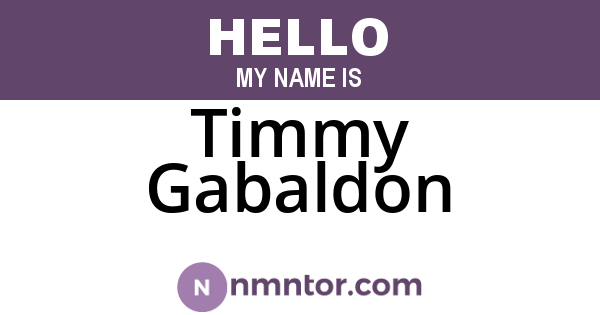 Timmy Gabaldon