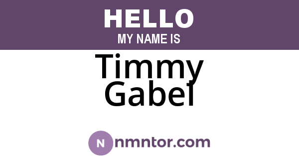 Timmy Gabel