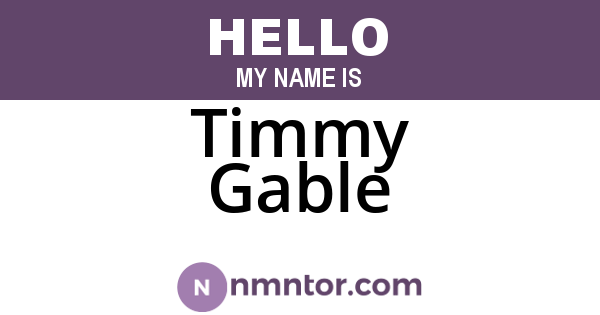 Timmy Gable