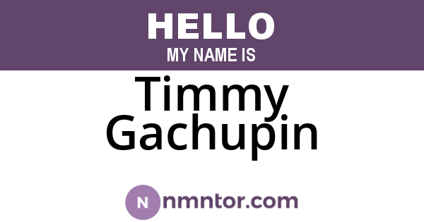 Timmy Gachupin