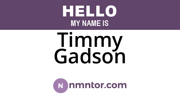 Timmy Gadson