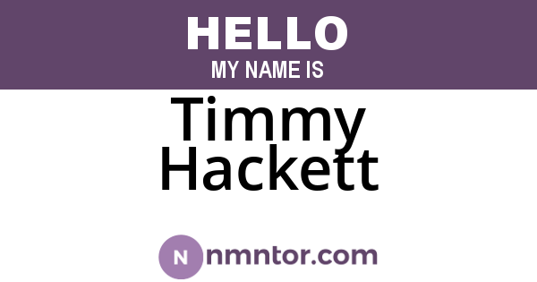 Timmy Hackett