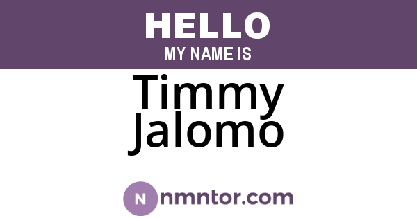 Timmy Jalomo