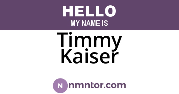 Timmy Kaiser