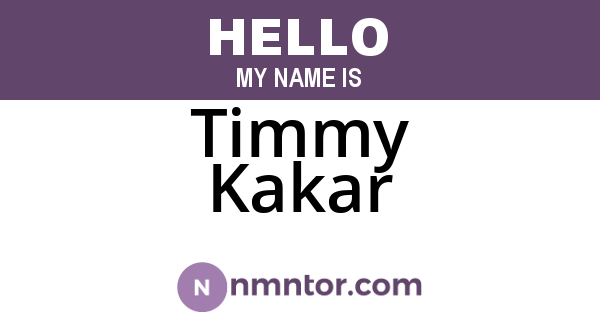 Timmy Kakar