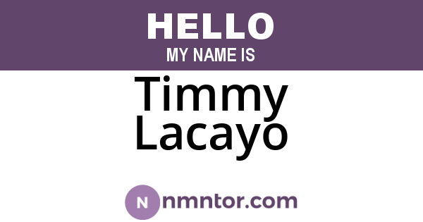 Timmy Lacayo