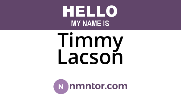 Timmy Lacson