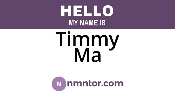 Timmy Ma