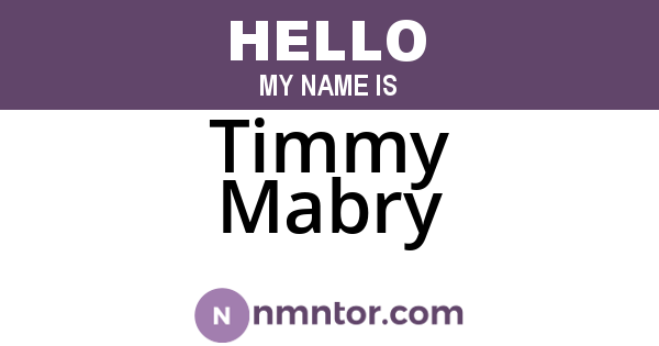 Timmy Mabry