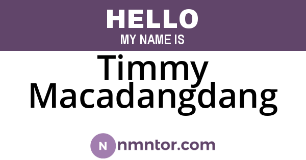 Timmy Macadangdang
