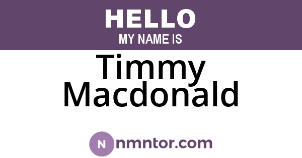 Timmy Macdonald