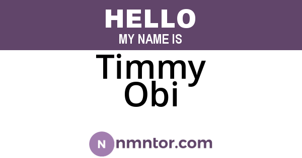 Timmy Obi