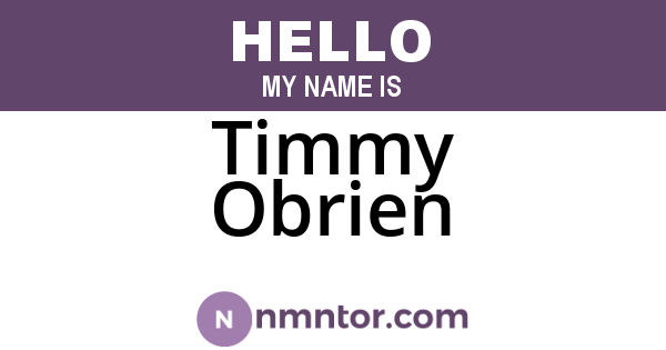 Timmy Obrien