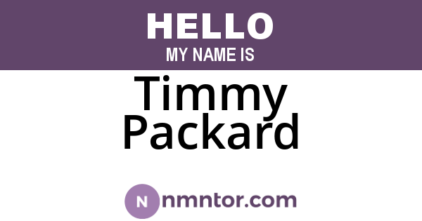 Timmy Packard