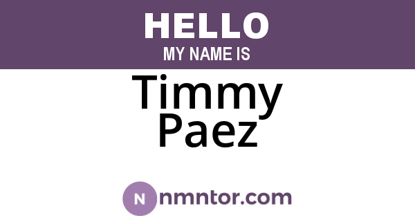Timmy Paez