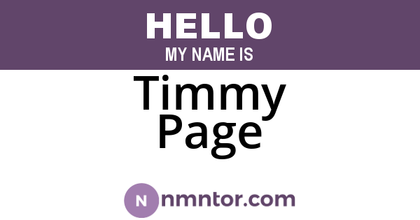 Timmy Page