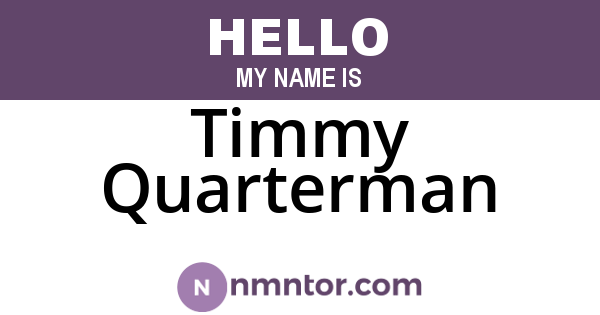 Timmy Quarterman