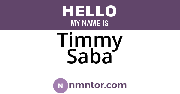 Timmy Saba