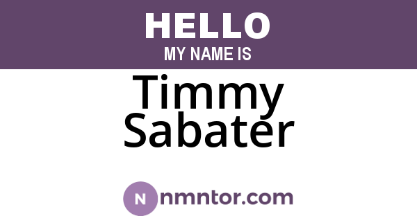 Timmy Sabater