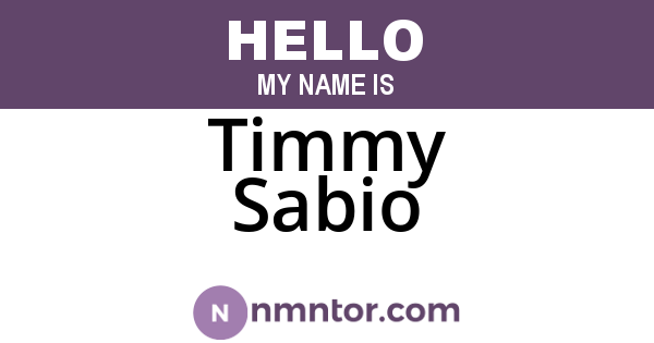 Timmy Sabio