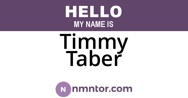 Timmy Taber
