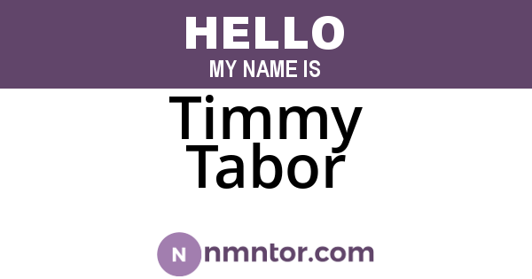 Timmy Tabor