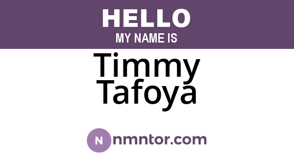Timmy Tafoya