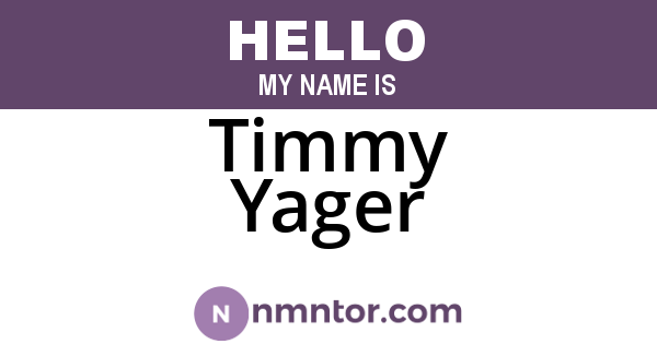 Timmy Yager