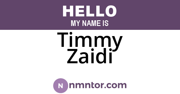 Timmy Zaidi