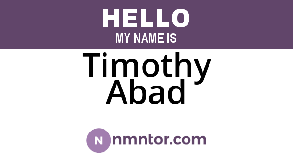 Timothy Abad