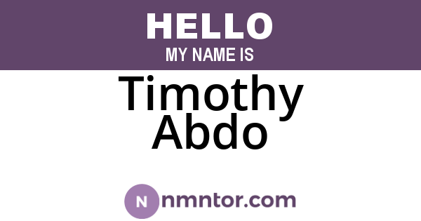 Timothy Abdo