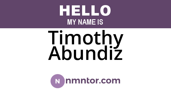 Timothy Abundiz