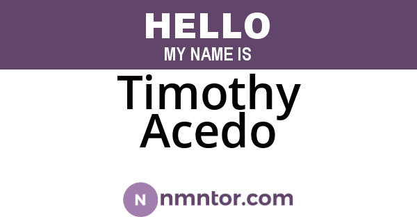 Timothy Acedo